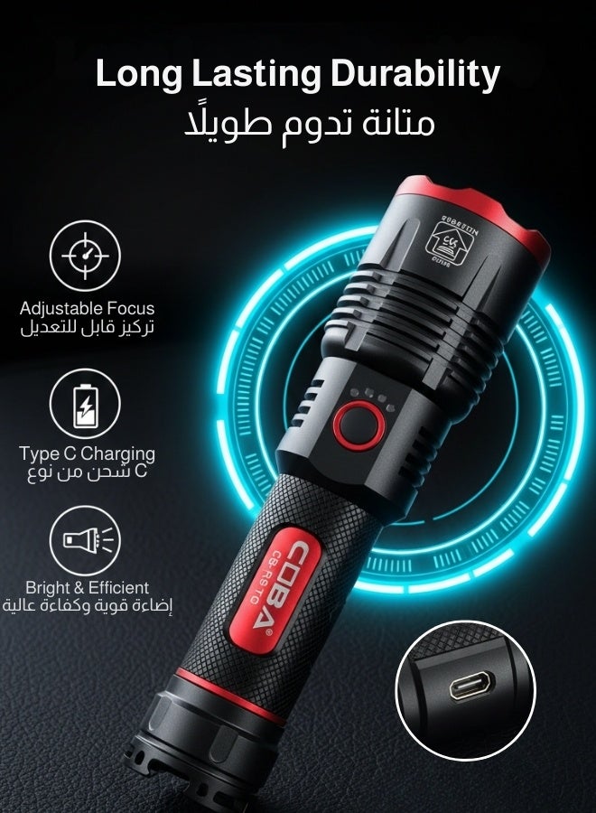 TG 2000M Super Bright USB Rechargeable LED Flashlight - Image 1